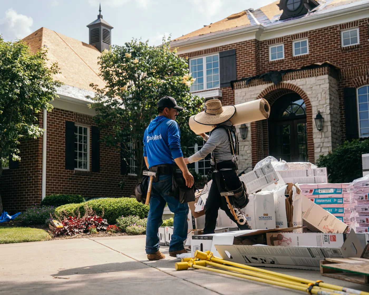 Flashing and seam work in Glen Oaks Commons